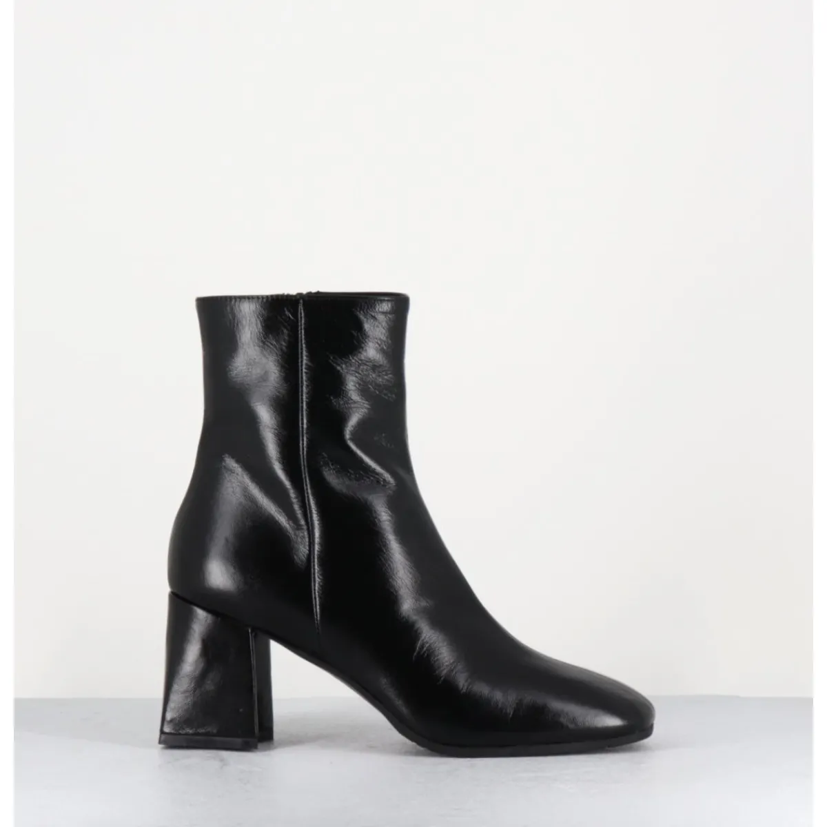 Boots^GARRICE LAB Boots en cuir souple bout carré à talon - SELIA VERLUX NERO NOIR