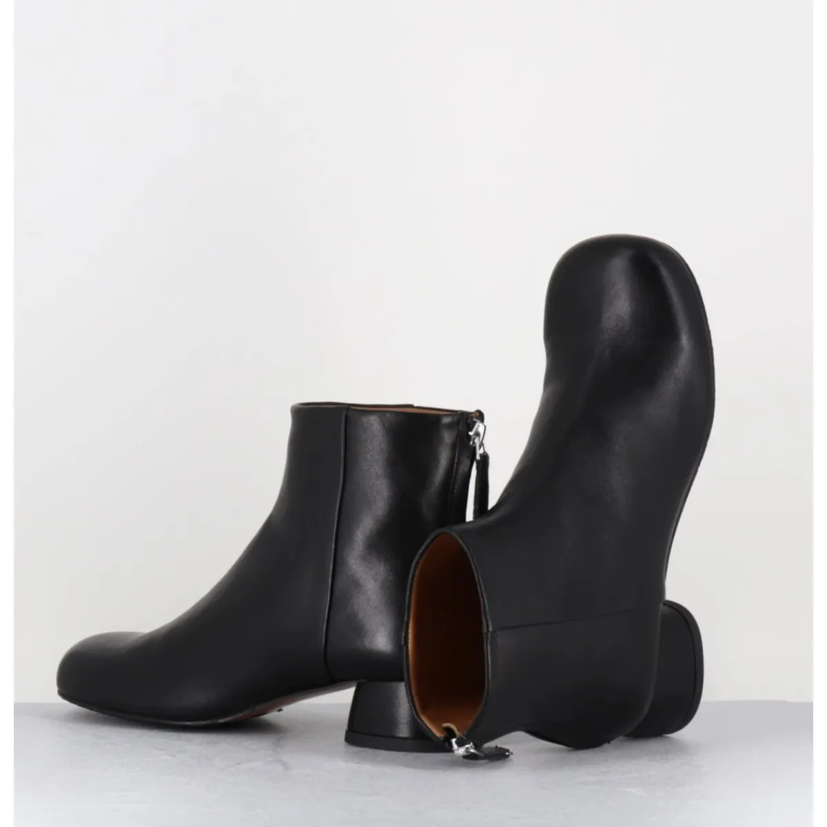 Boots^AUDLEY Boots en cuir souple petit talon - NORA NAPPA BLACK NOIR