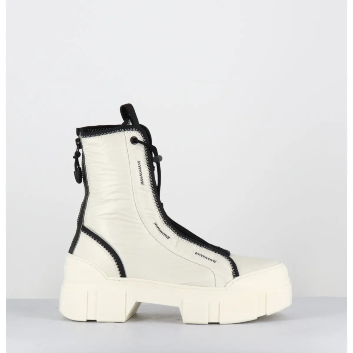 Boots^VIC MATIE Boots en nylon cassé & élastique réglable - 1D7300D SILK WIRE BLANC