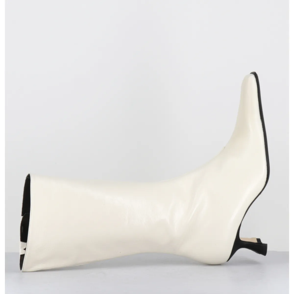 Boots^MIISTA Boots naplak petit talon noir - RILLA OFF WHITE BOOTS BLANC