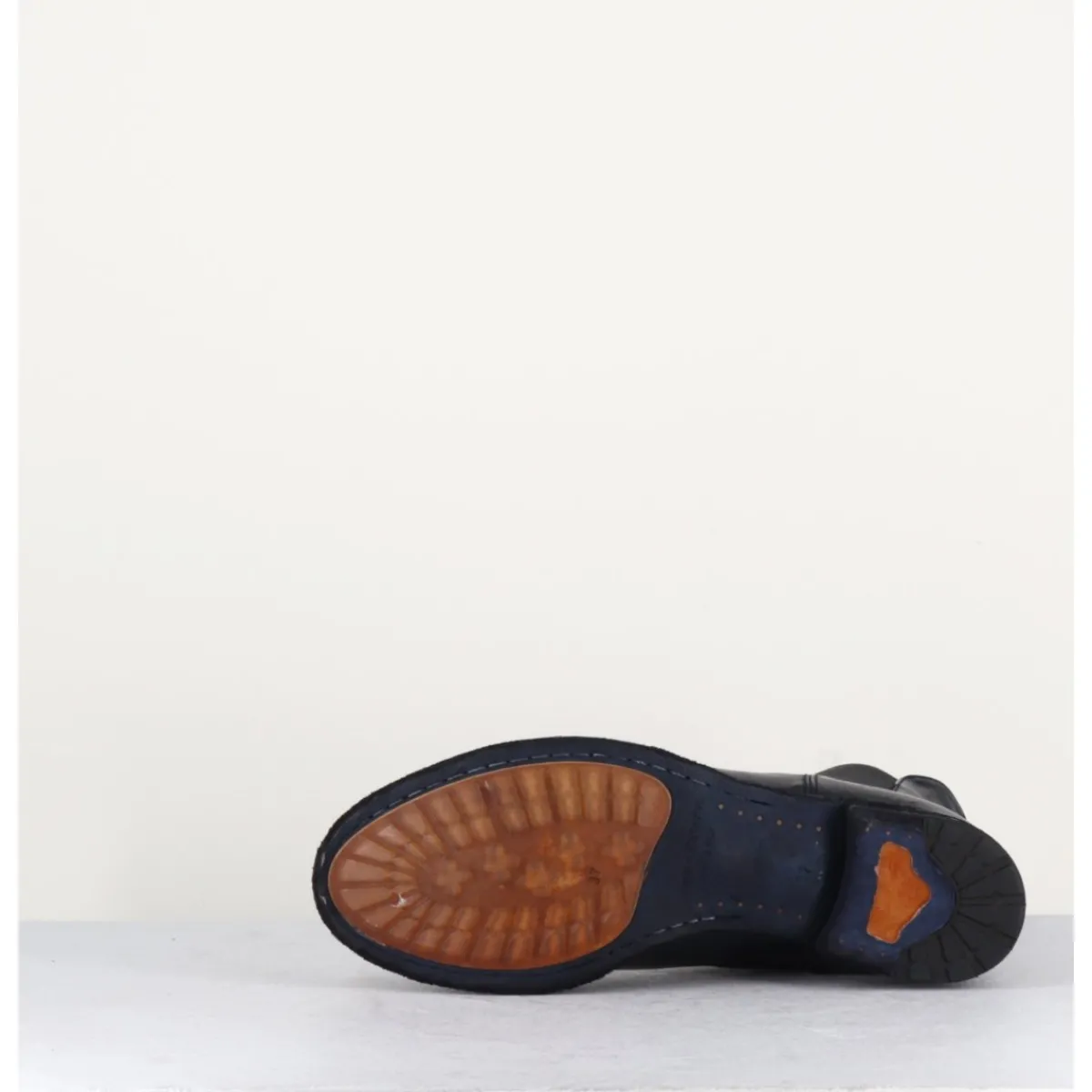 Boots^OFFICINE CREATIVE Boots plates en cuir bleu , élastique & bout fleuri - LEXIKON099 NAVY MARINE