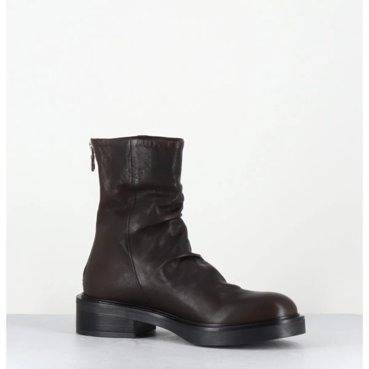 Boots^GARRICE LAB Boots plates en cuir - NATORI LAVATO T MORO MARRON