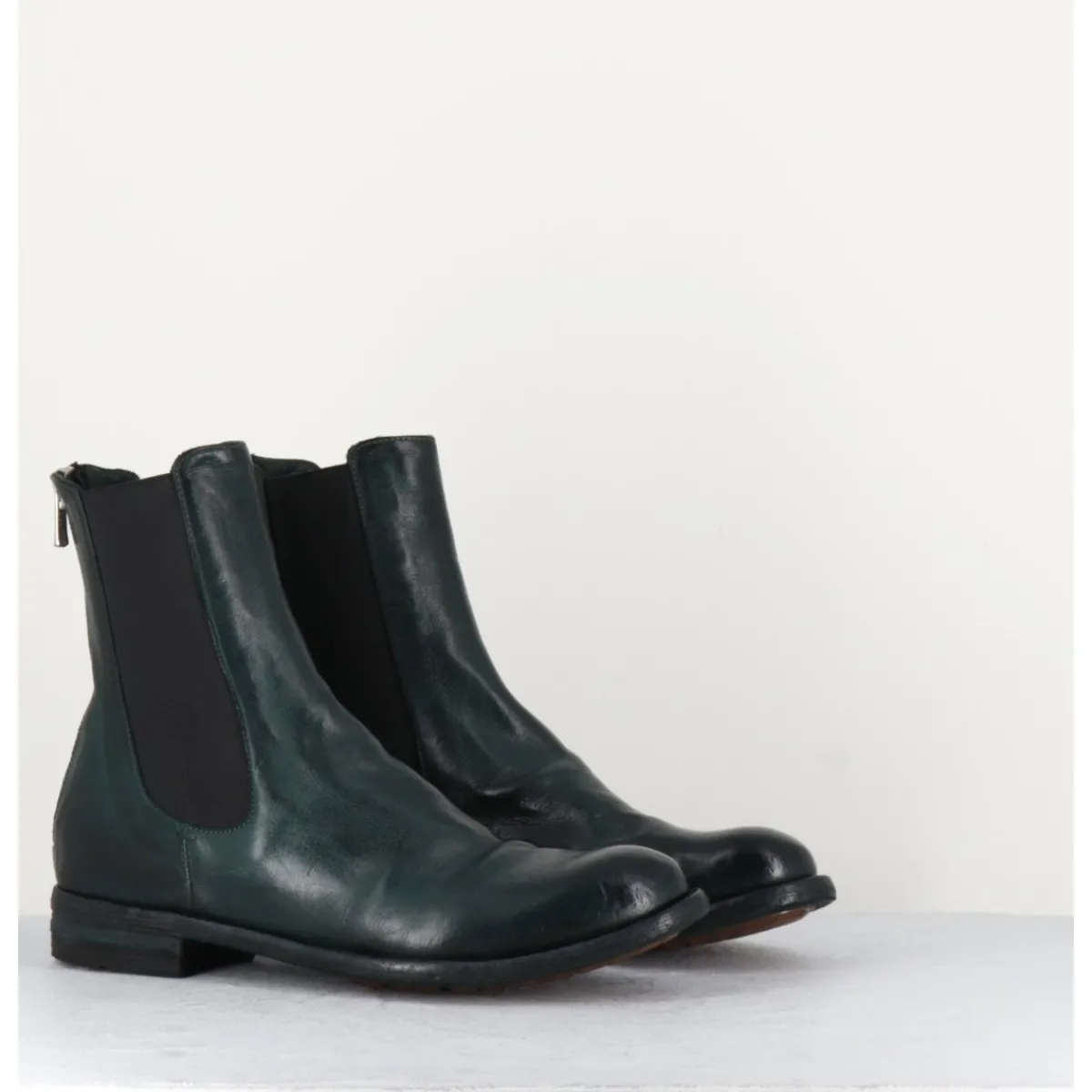 Boots^OFFICINE CREATIVE Boots plates en cuir & élastique - LEXIKON073 FRENCH LOVER VERT