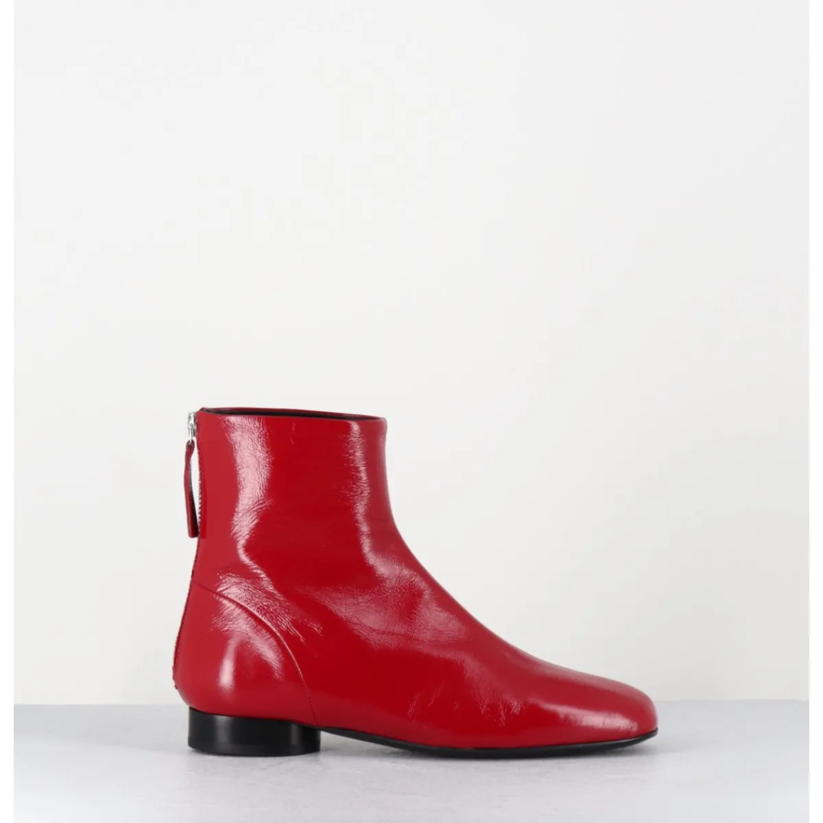 Boots^HALMANERA Boots plates 60s en cuir souple - PAM26 GLAZE PASSION ROUGE