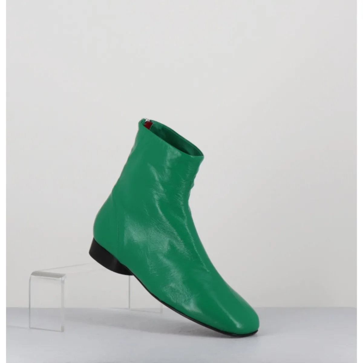 Boots^HALMANERA Boots plates 60s en cuir souple - PAM26 GLASE MELA VERT