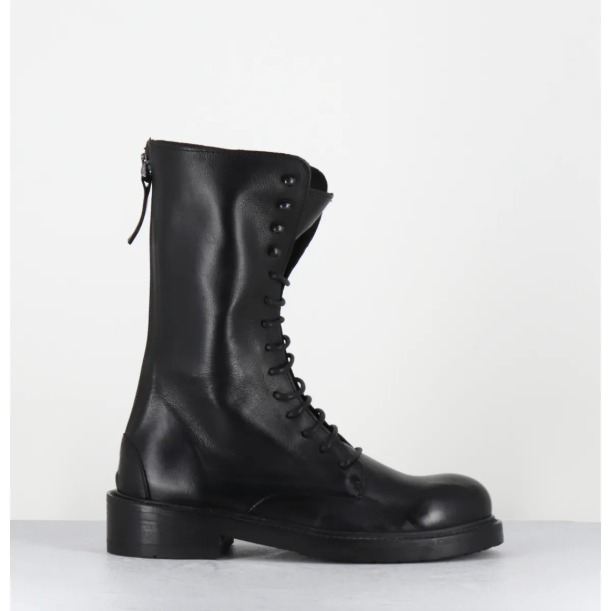 Boots^GARRICE LAB Boots rangers à lacet en cuir bout rond - HANOU DAVIS NERO NOIR