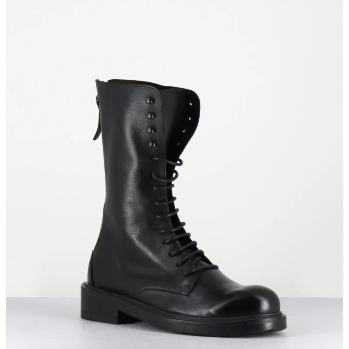 Boots^GARRICE LAB Boots rangers à lacet en cuir bout rond - HANOU DAVIS NERO NOIR