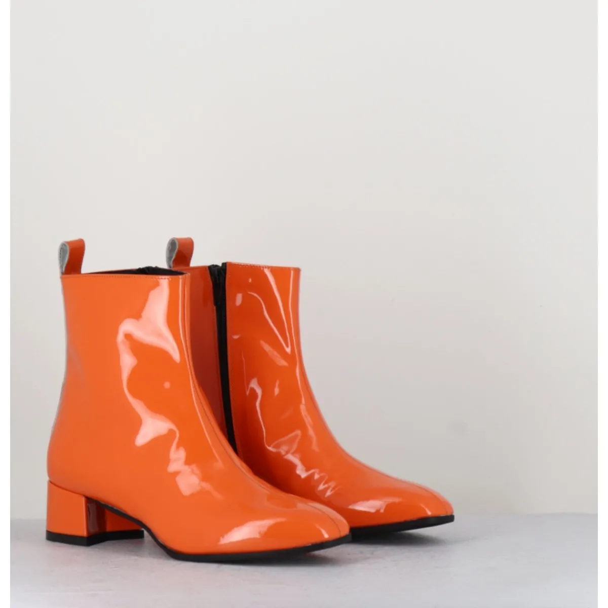 Boots^GARRICE LAB Boots 60s en cuir vernis - JANE VERNICE ORANGE