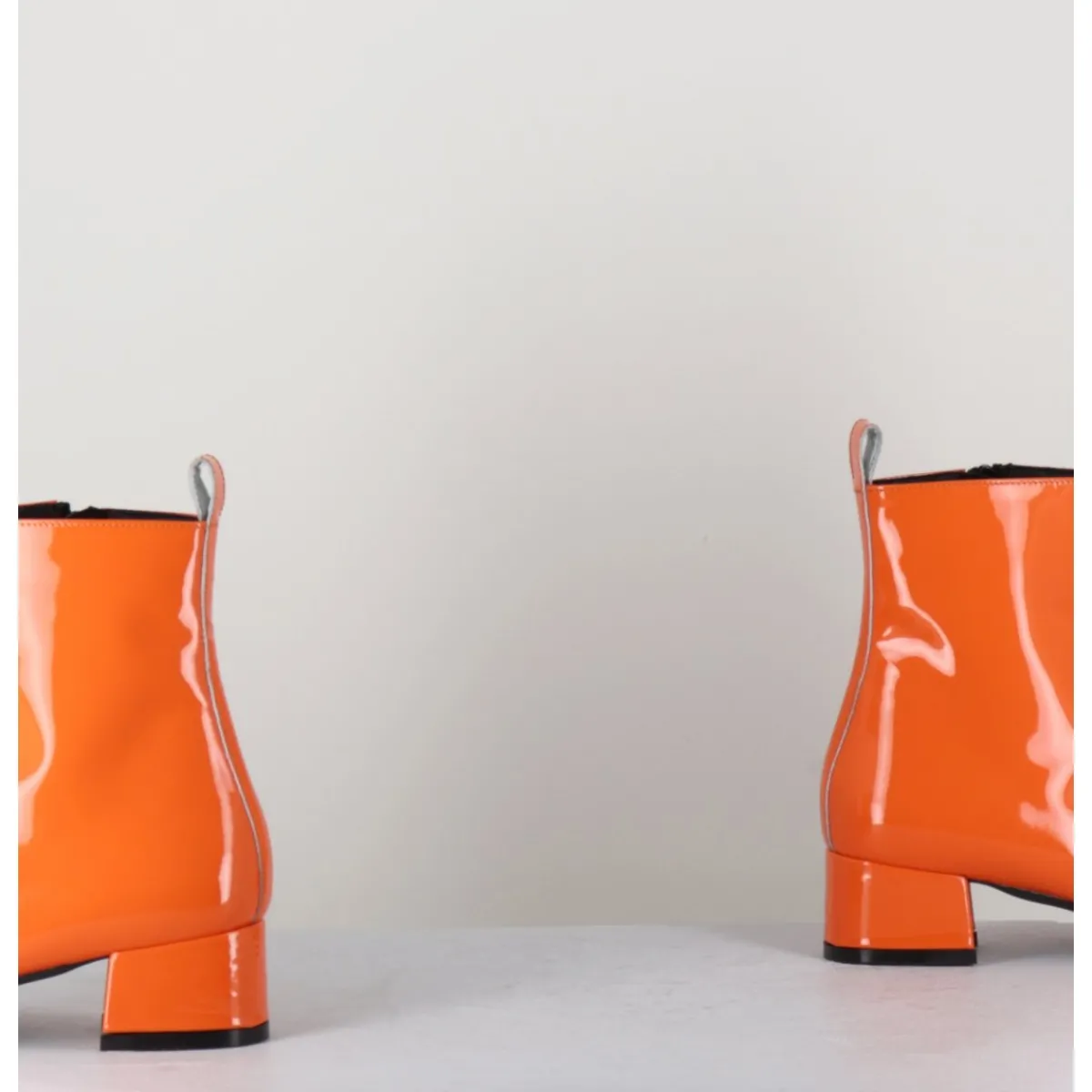 Boots^GARRICE LAB Boots 60s en cuir vernis - JANE VERNICE ORANGE