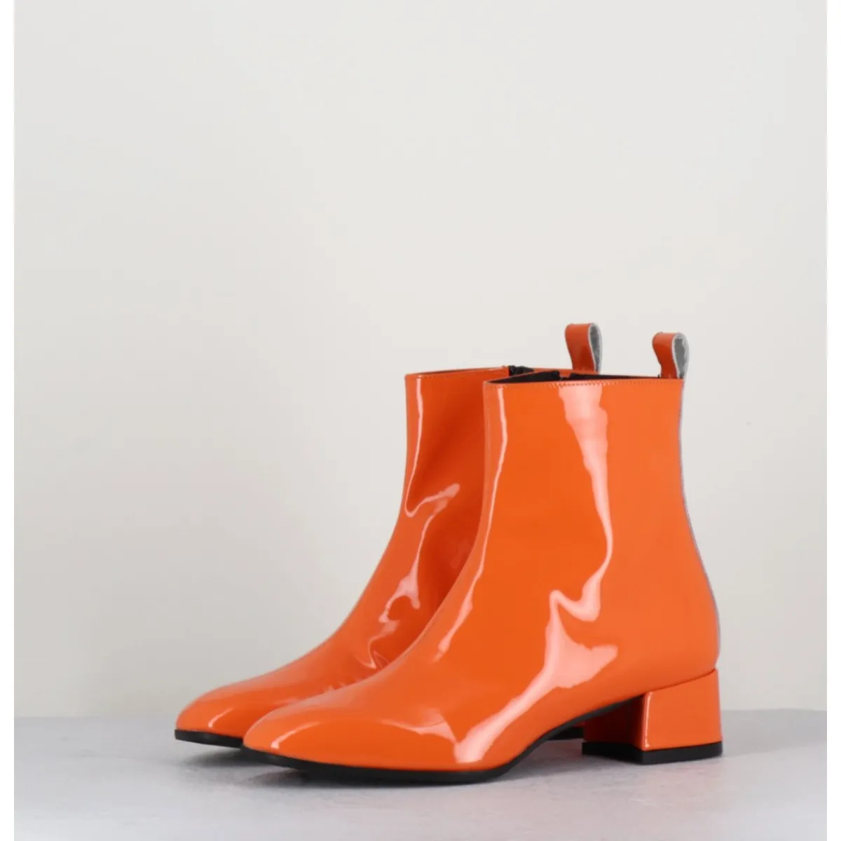 Boots^GARRICE LAB Boots 60s en cuir vernis - JANE VERNICE ORANGE