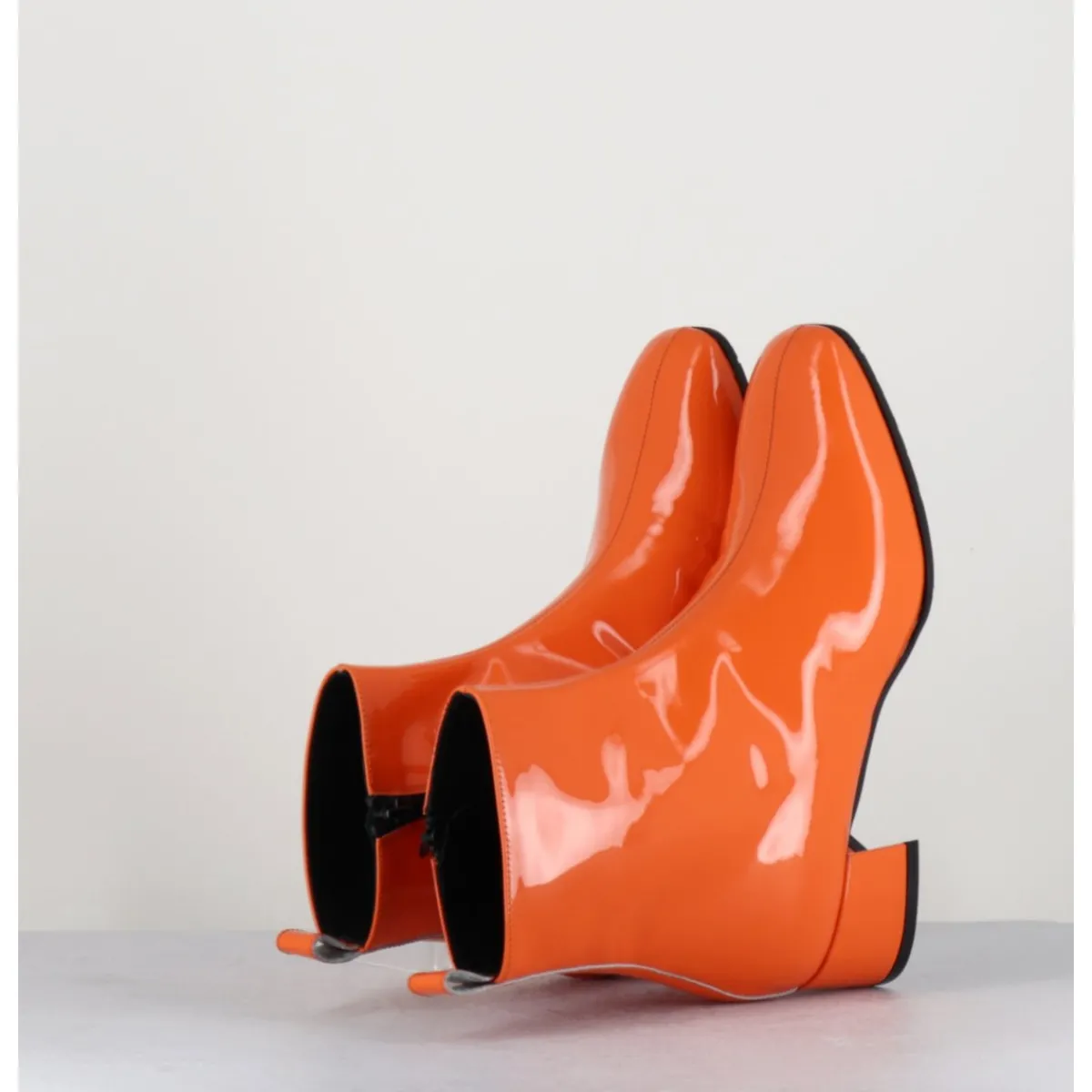 Boots^GARRICE LAB Boots 60s en cuir vernis - JANE VERNICE ORANGE