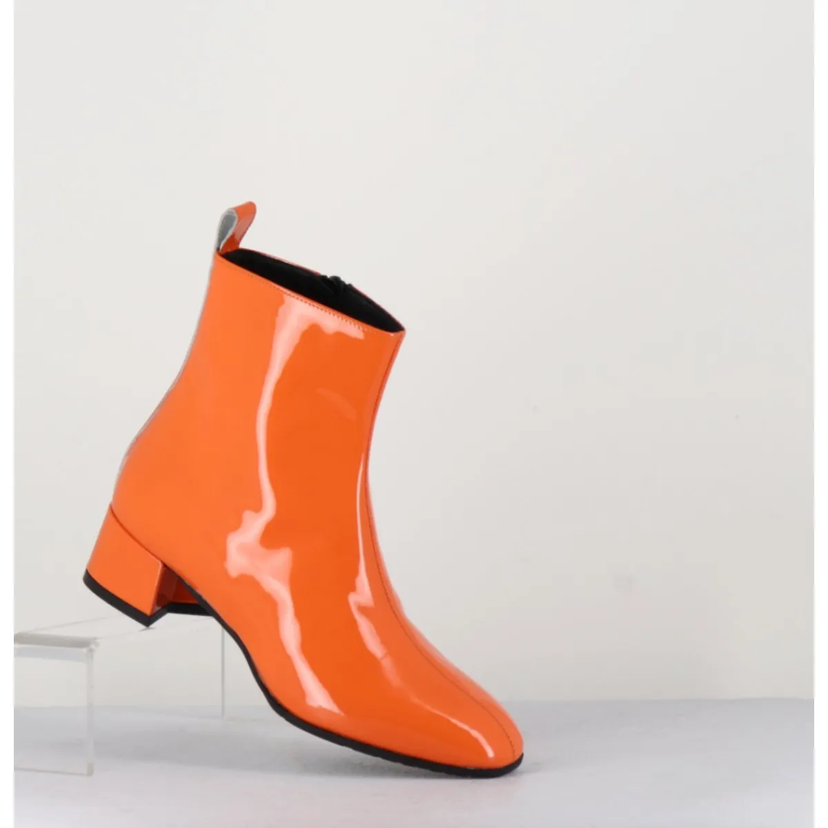 Boots^GARRICE LAB Boots 60s en cuir vernis - JANE VERNICE ORANGE
