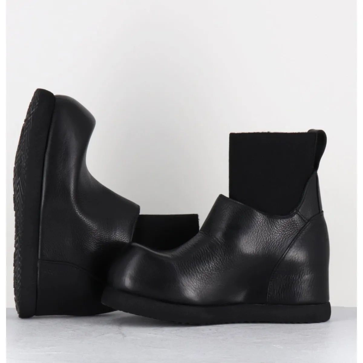Boots | Plateformes^PREMIATA Boots sabot bi-matière cuir & élastique - M6612 NODIK NERO NOIR