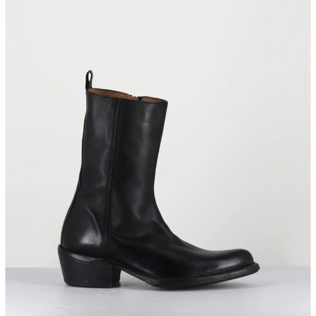 Boots | Santiags^MOMA Boots santiags en cuir - 1CS425 CUSNA NERO NOIR