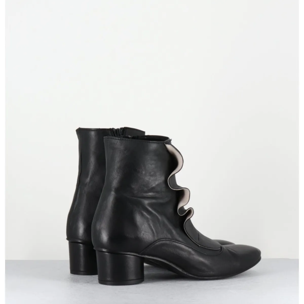 Boots^GARRICE LAB Boots souples en cuir & volant - TWIST FAR WEST NERO NOIR