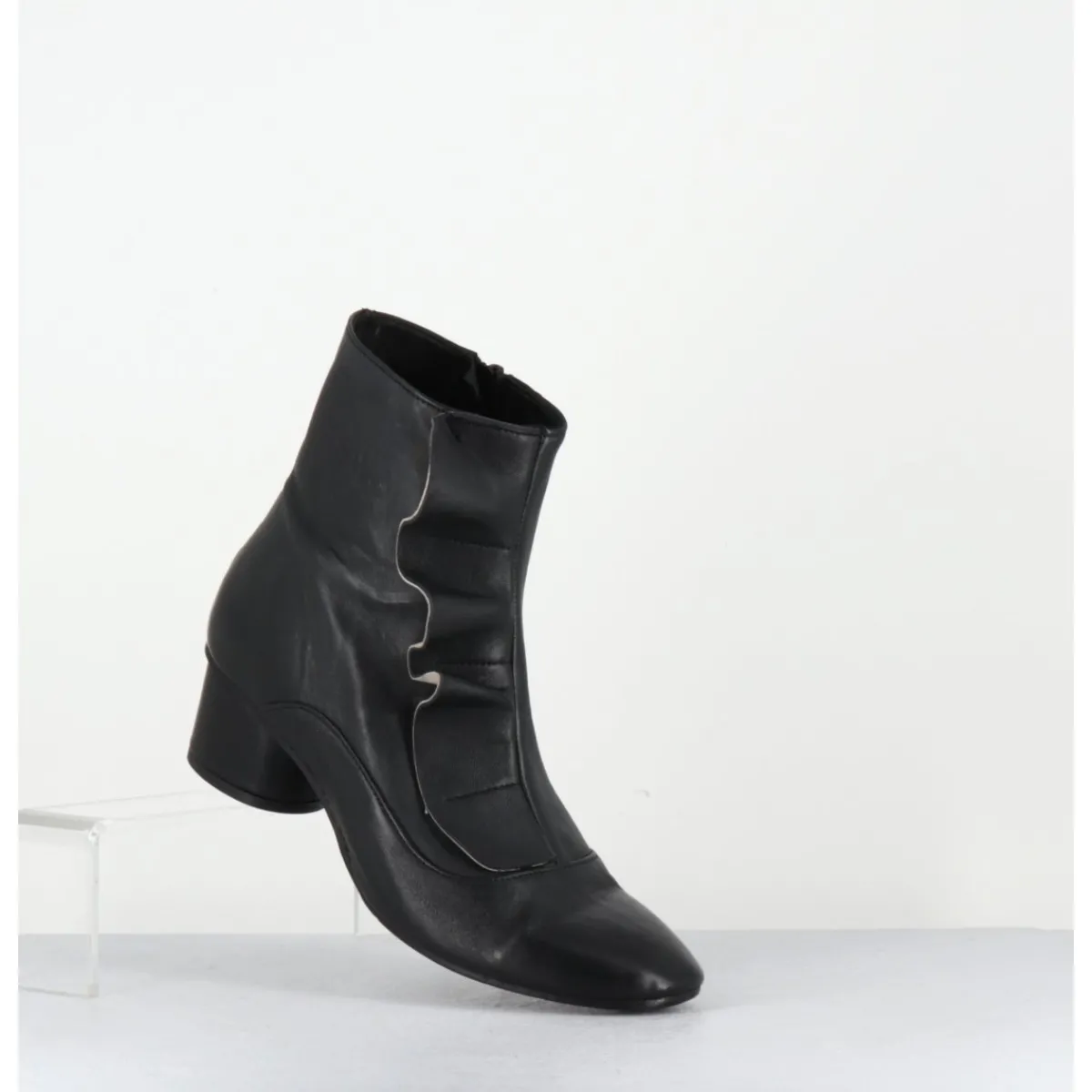 Boots^GARRICE LAB Boots souples en cuir & volant - TWIST FAR WEST NERO NOIR