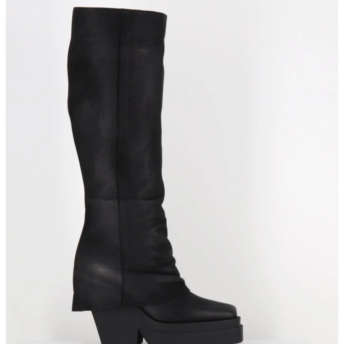 Bottes | Plateformes^SORT AARHUS Bottes à plateforme déstructurée en cuir gras - 6631 GAS NERO NOIR