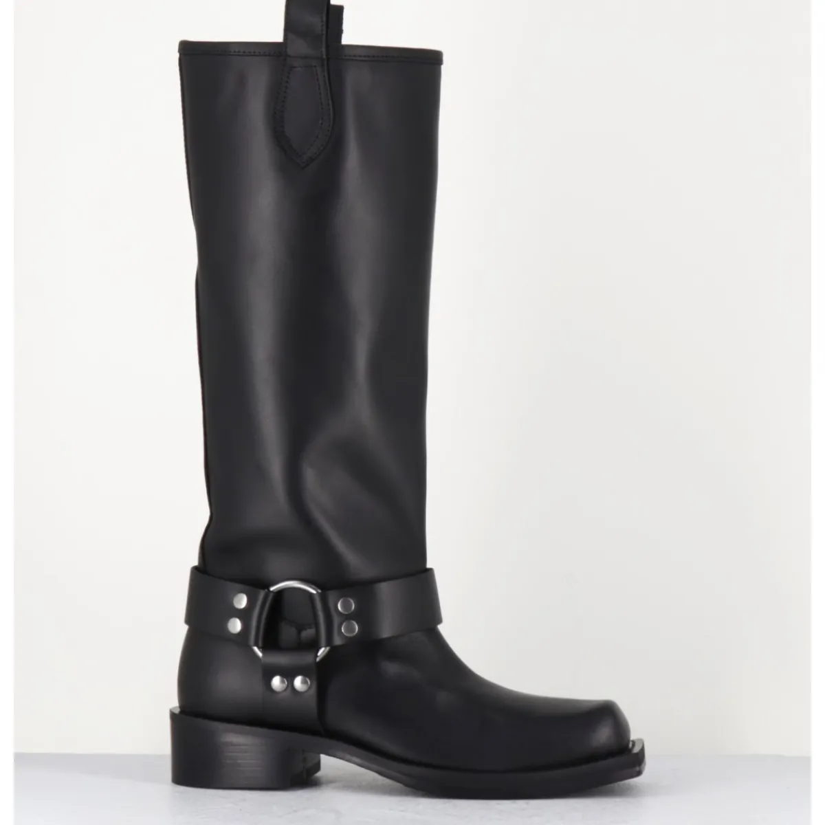 Bottes^ORMEDA Bottes bikers bout carré en cuir - 1613 YORK NERO NOIR