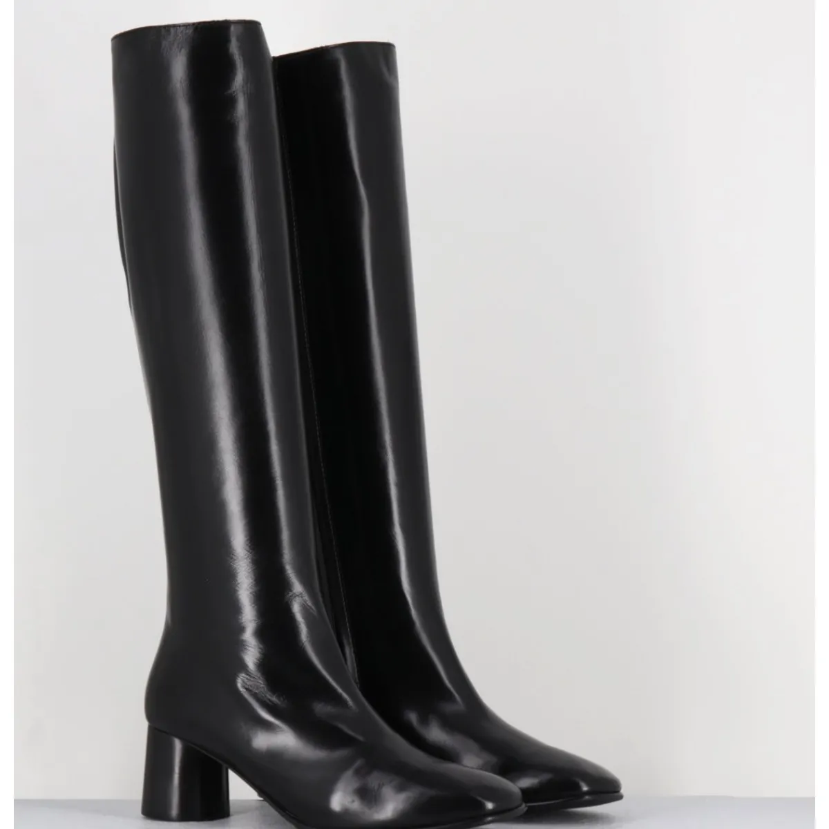 Bottes^GARRICE LAB Bottes en agneau plongé talon graphique - GARDONE NAPPA NERO NOIR