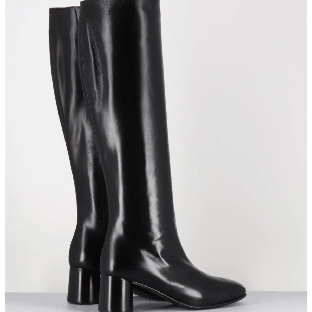 Bottes^GARRICE LAB Bottes en agneau plongé talon graphique - GARDONE NAPPA NERO NOIR