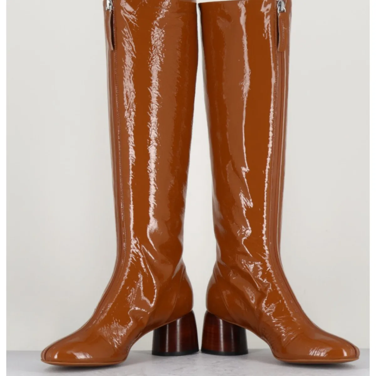 Bottes^HALMANERA Bottes en cuir naplak marron - CAREN08 FAGGIO CAMEL