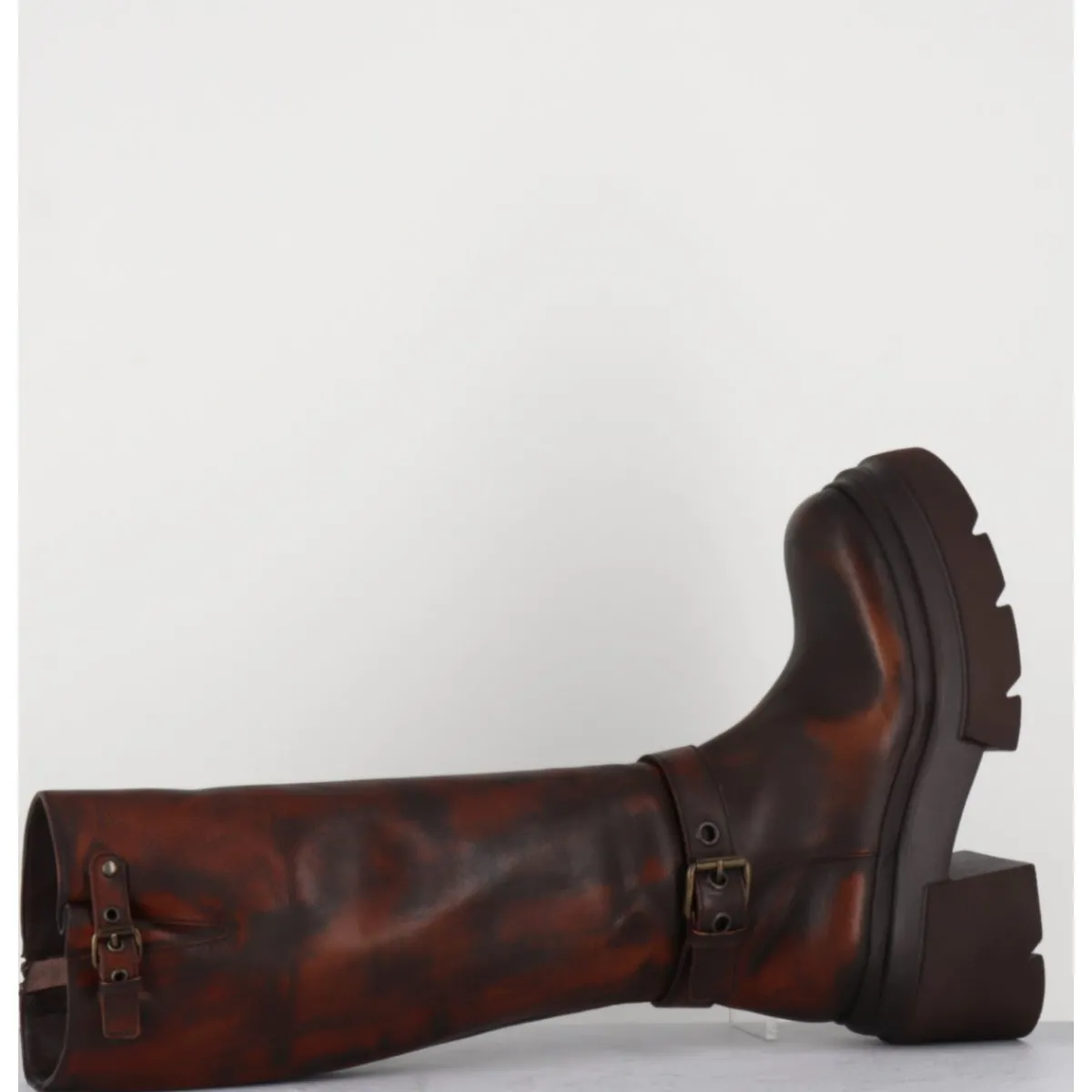 Bottes^ELENA IACHI Bottes en cuir vieilli semelle légère - E3772H24 BETA CUOIO MARRON