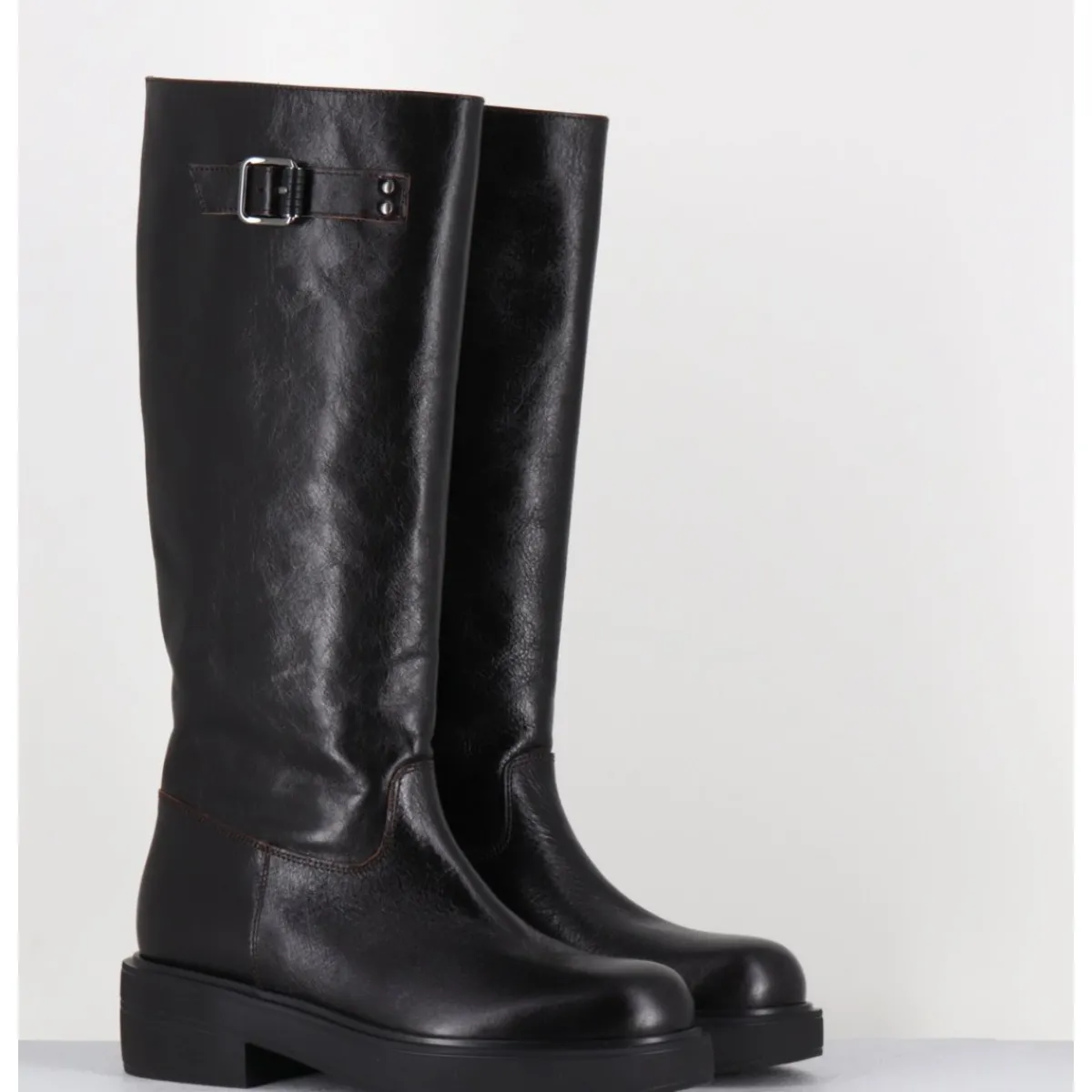 Bottes^GARRICE LAB Bottes esprit cavalière en cuir - TORI MORODER T MORO MARRON
