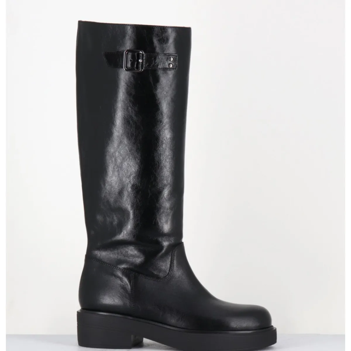 Bottes^GARRICE LAB Bottes esprit cavalière en cuir - TORI MORODER NERO NOIR