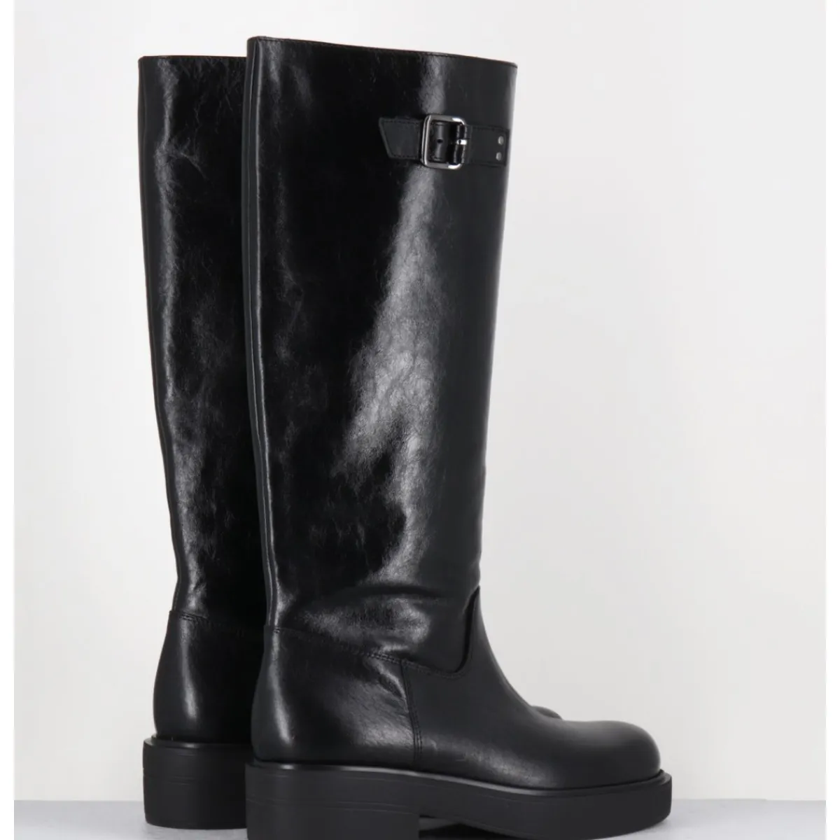 Bottes^GARRICE LAB Bottes esprit cavalière en cuir - TORI MORODER NERO NOIR