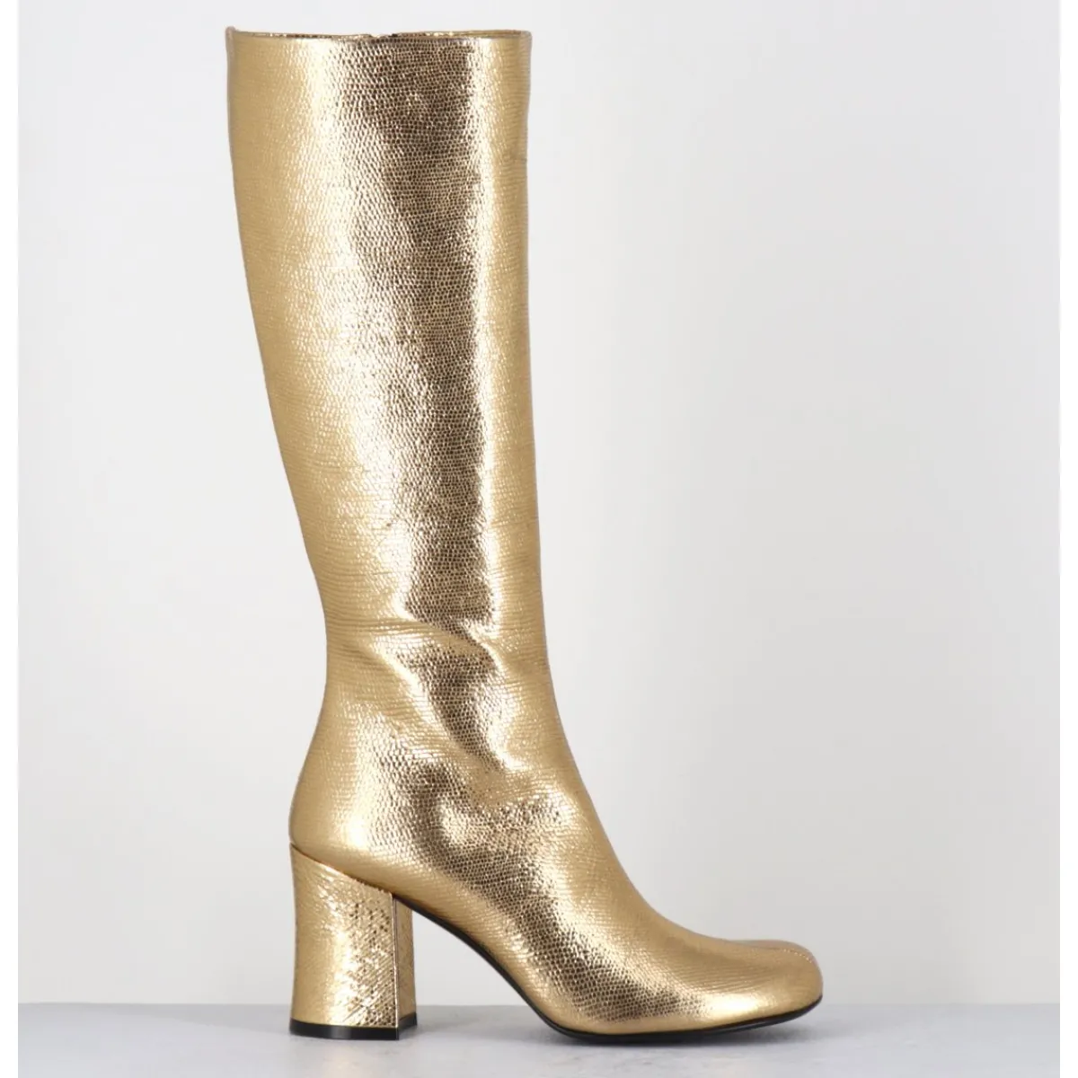 Bottes^GARRICE LAB Bottes 60s en cuir métallisé cotte de maille doré - AH2983 DIAMANTE ORO DORE