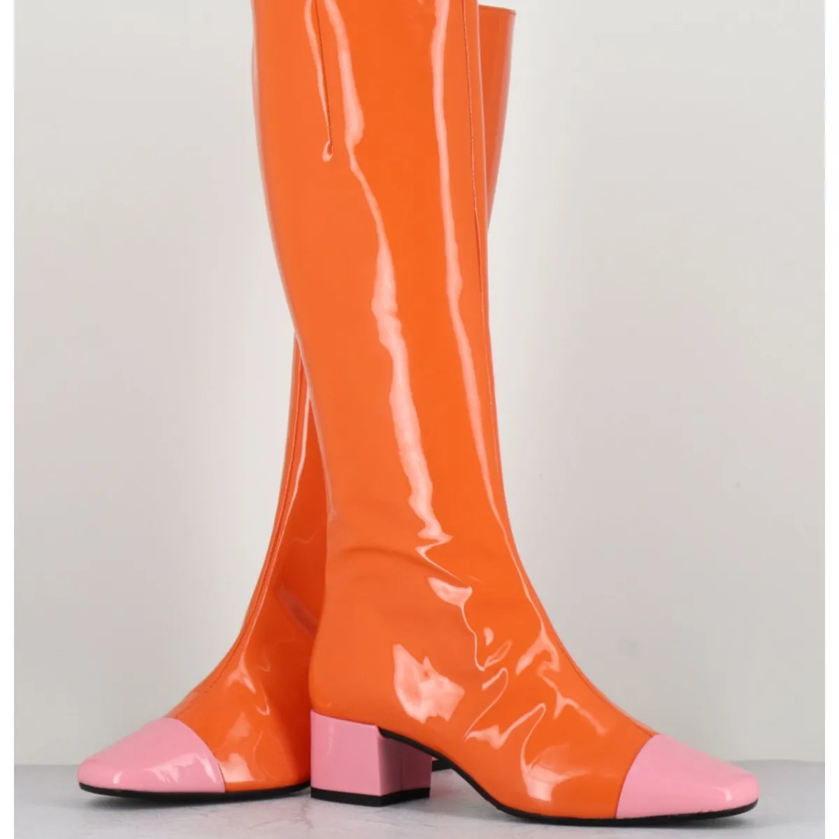 Bottes^CAREL Bottes 60s vernis & rose - MALAGA VERNIS MANDARINE ORANGE