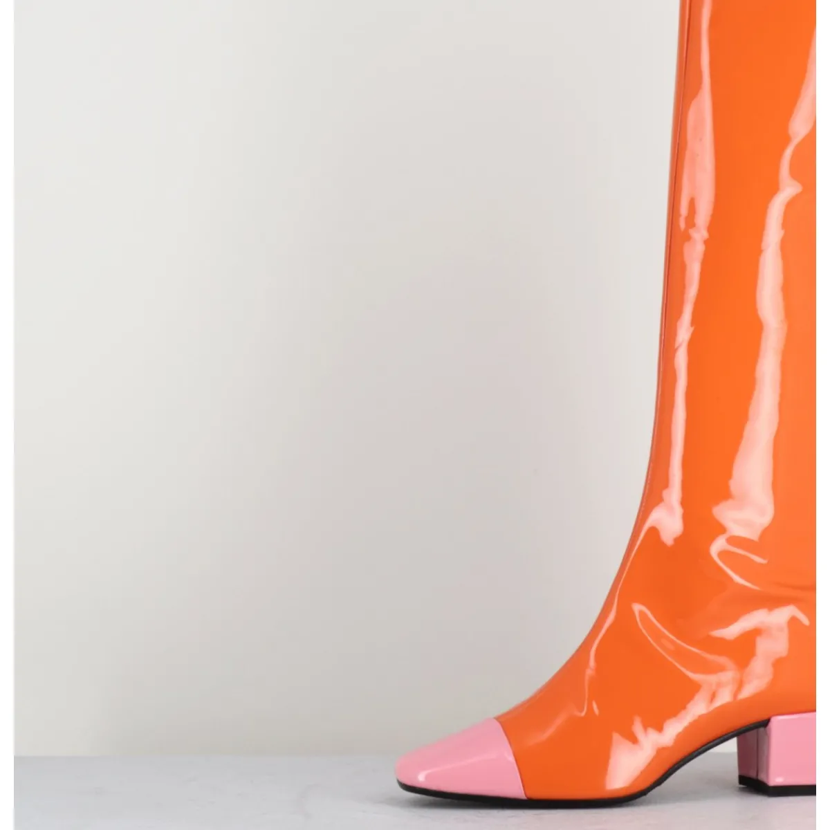 Bottes^CAREL Bottes 60s vernis & rose - MALAGA VERNIS MANDARINE ORANGE