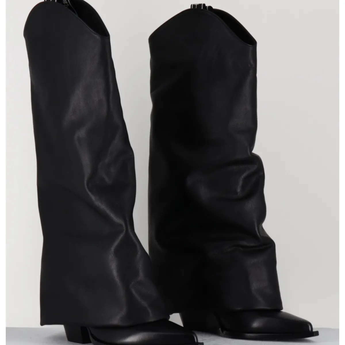 Bottes | Santiags^ELENA IACHI Bottes santiag à guêtre en cuir - E3595 NATURE NERO NOIR