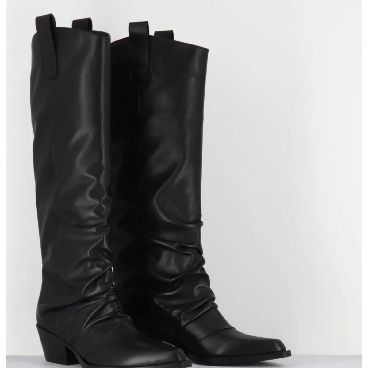 Bottes | Santiags^GARRICE LAB Bottes santiag en cuir effet froissé - CHELA KOMBAT NERO NOIR