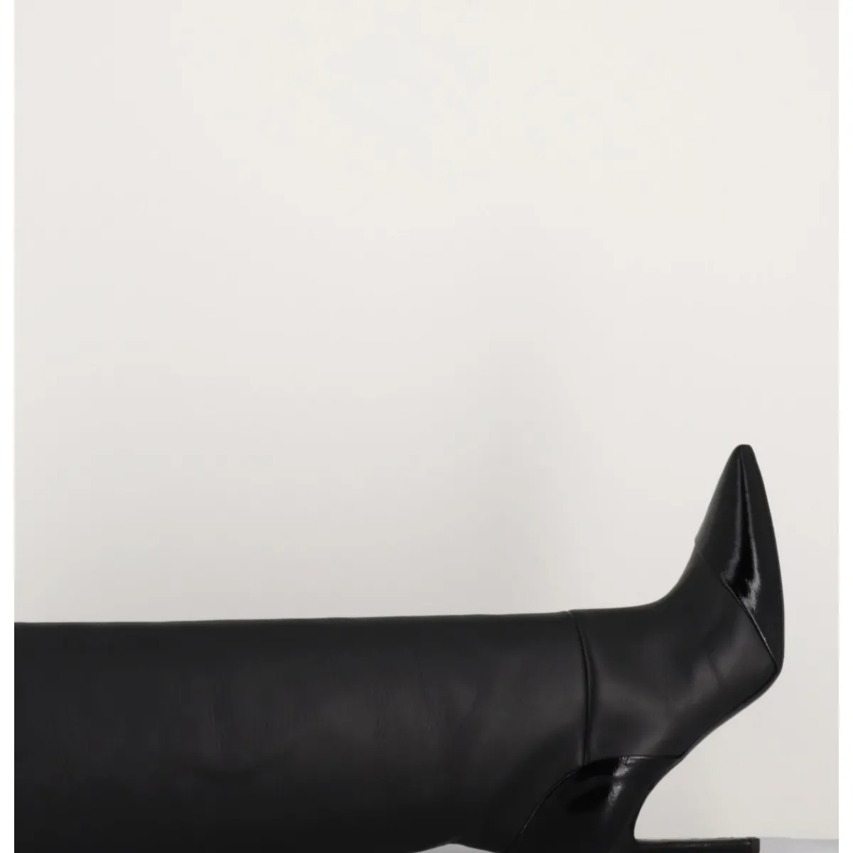 Bottes^DEL CARLO Bottes talon haut bout pointu en cuir - 11433 MERLOT NERO NOIR