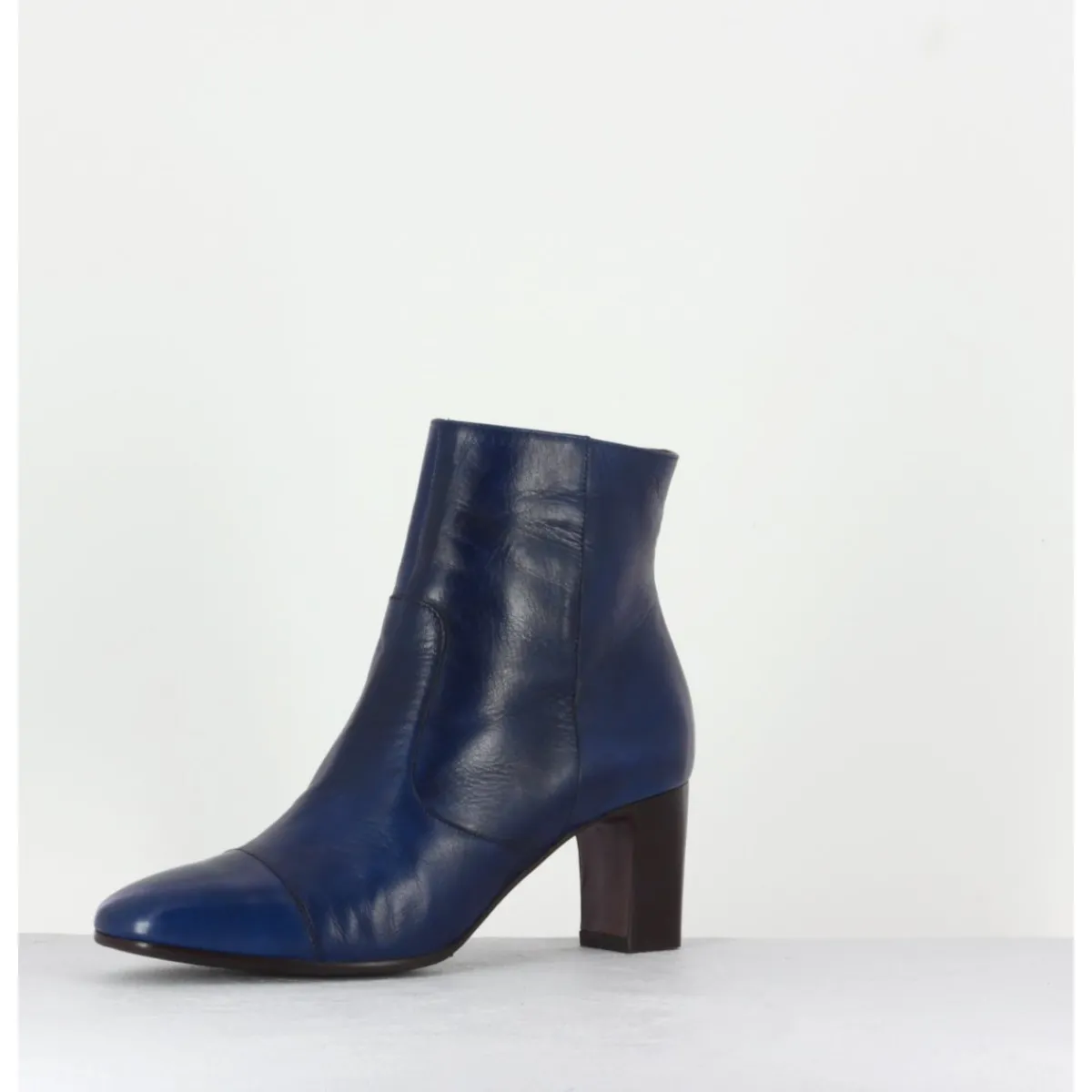 Boots^GARRICE LAB Bottines petit talons en cuir F568 - MARINE