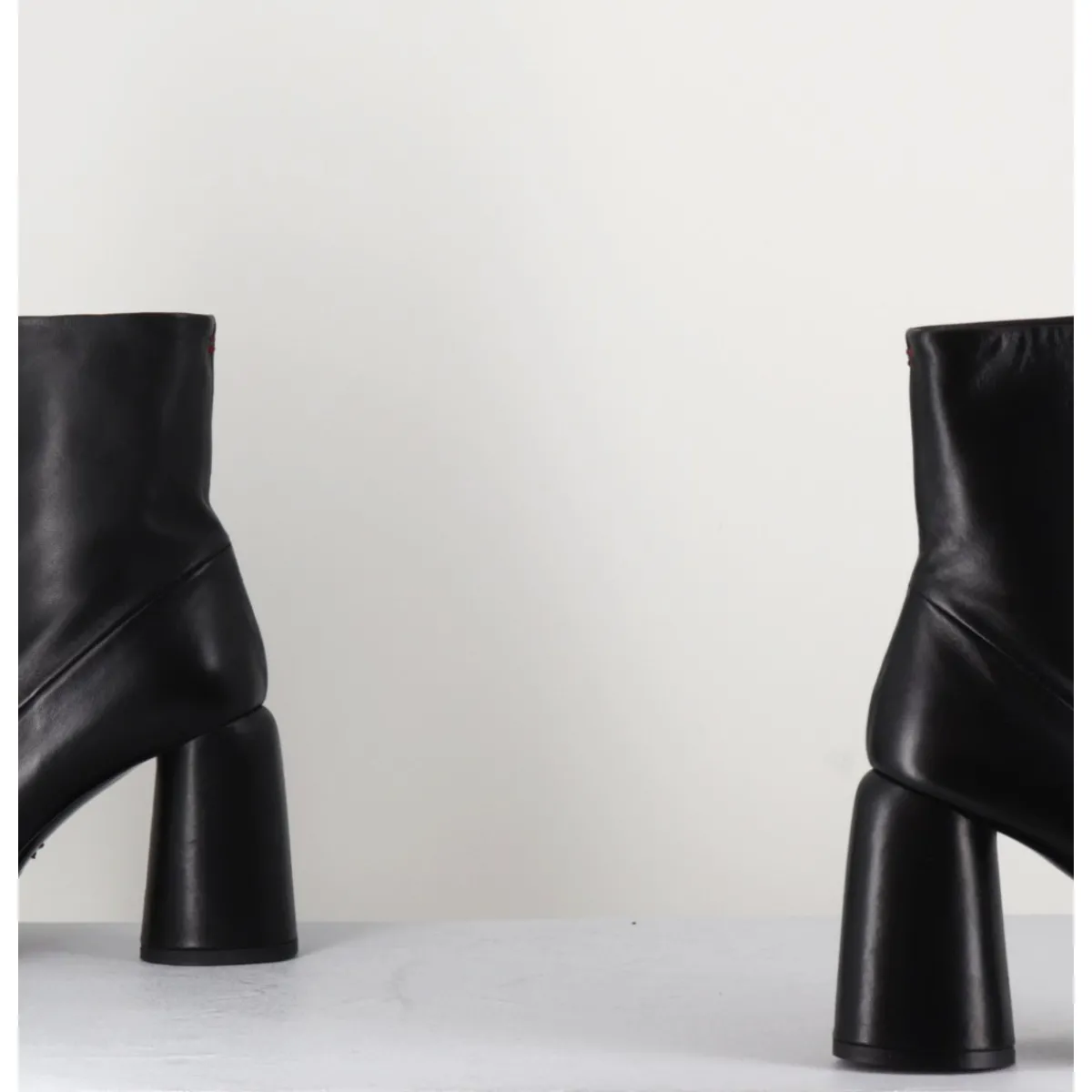 Boots | Plateformes^HALMANERA Bottines plateforme en cuir rétro à zip central - ELSA07 NERO NOIR