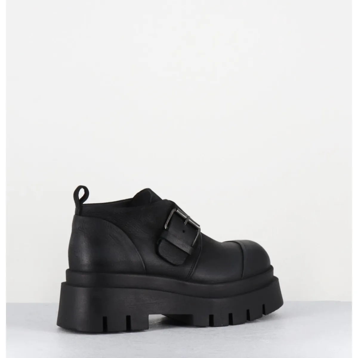 Chaussures^LOFINA Chaussures à boucle réglable en cuir semelle épaisse - 4005 GAS NERO NOIR