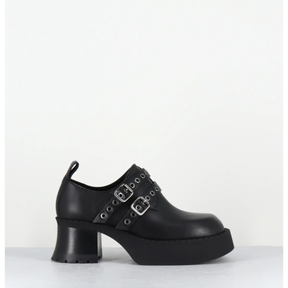 Chaussures | Plateformes^E8 BY MIISTA Chaussures à plateforme en cuir boucles & oeillets - UTE BLACK BROGUES NOIR