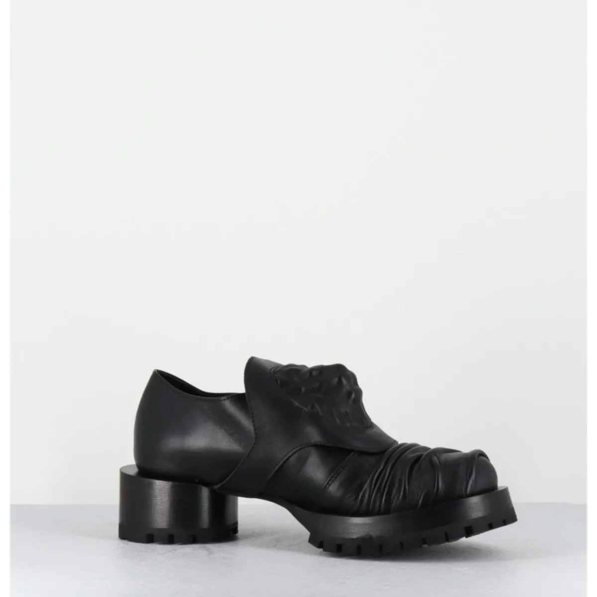 Chaussures^SDM Chaussures en cuir à tête de lion & talon cylindrique - LION NAPPA NERO NOIR