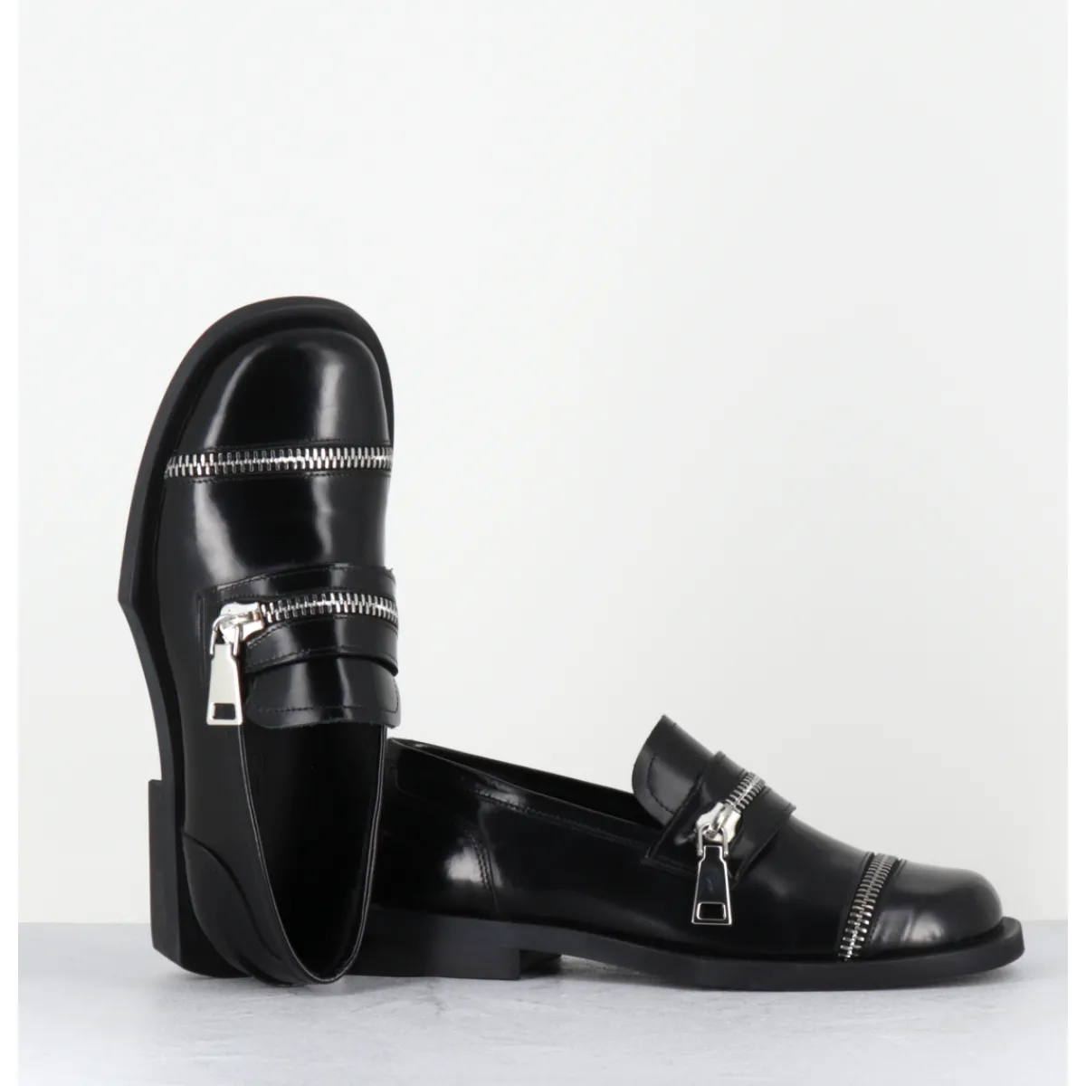 Mocassins | Chaussures^GARRICE LAB Chaussures en cuir glacé zip - ORIA ABRA NERO NOIR