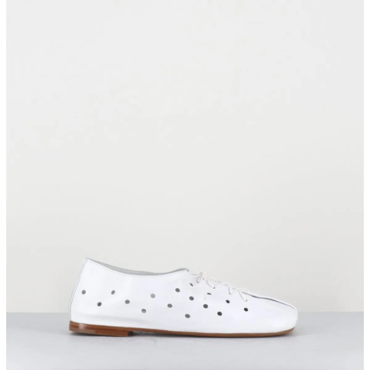 Chaussures | Ballerines^ANTONIO BARBATO Chaussures minimalistes à lacets en cuir perforé - AB4651 NAPPATO BIANCO BLANC