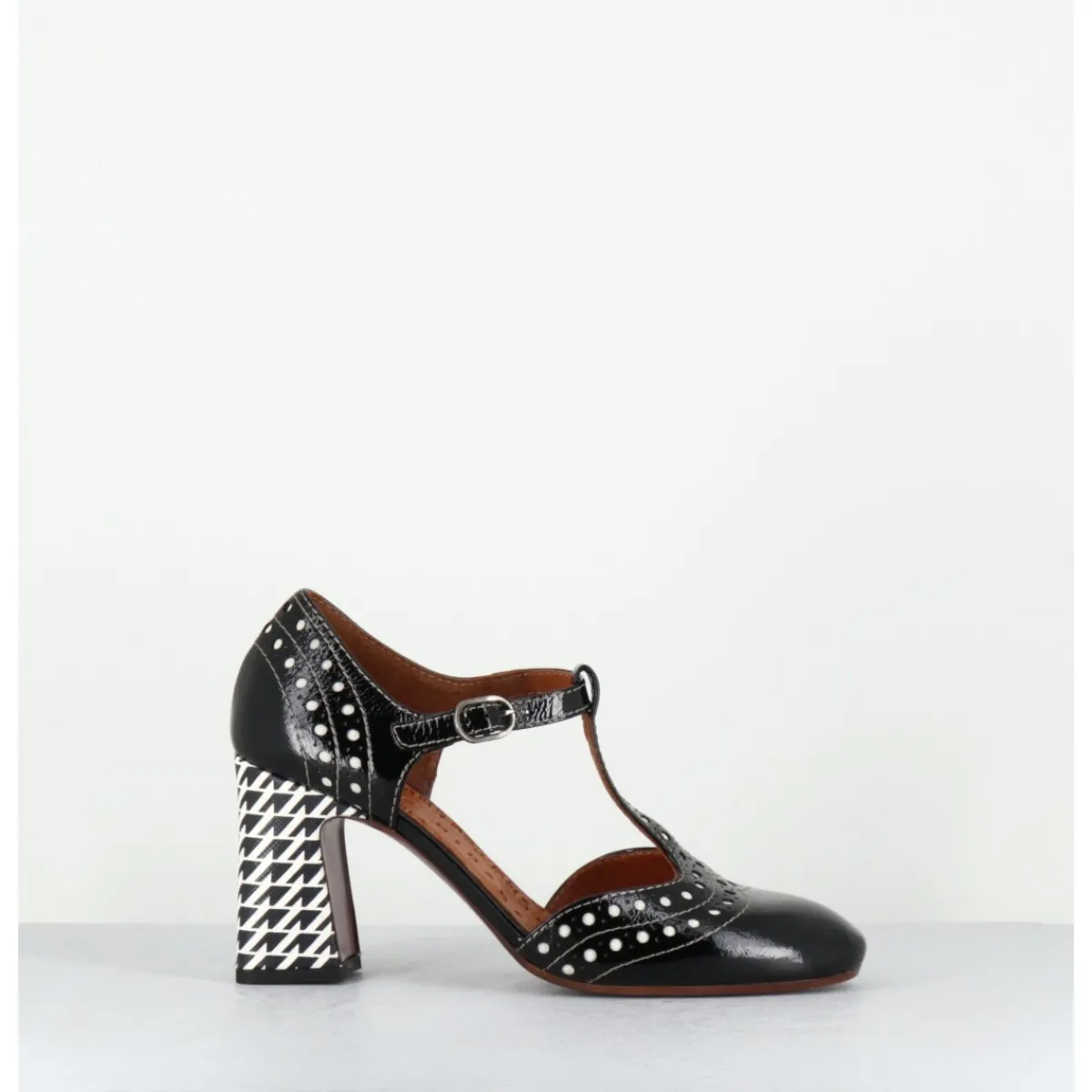 Chaussures^CHIE MIHARA Chaussures salomé à talon en cuir & blanc - MANTE SUCRE NEGRO NOIR
