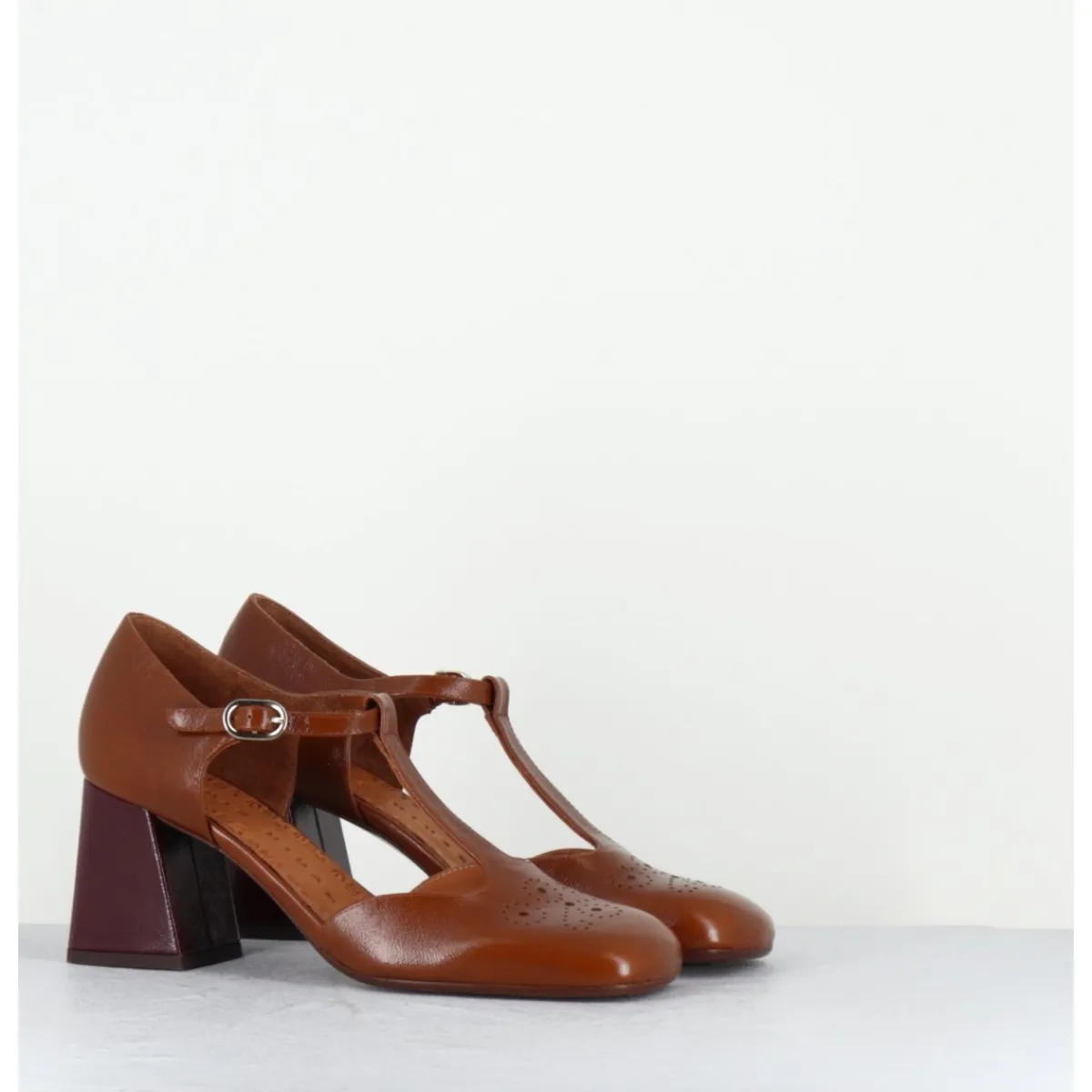 Chaussures^CHIE MIHARA Chaussures salomé en cuir & bordeaux - SYKA DUNPACK CUERO CAMEL