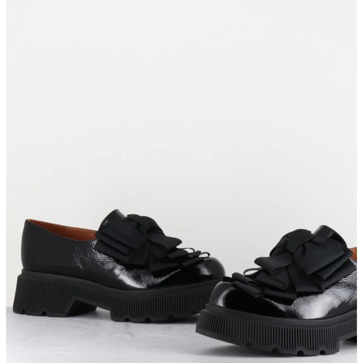 Mocassins | Chaussures^CHIE MIHARA Chaussures semelle épaisse en cuir à noeuds - QAYRO SUCRE NEGRO NOIR