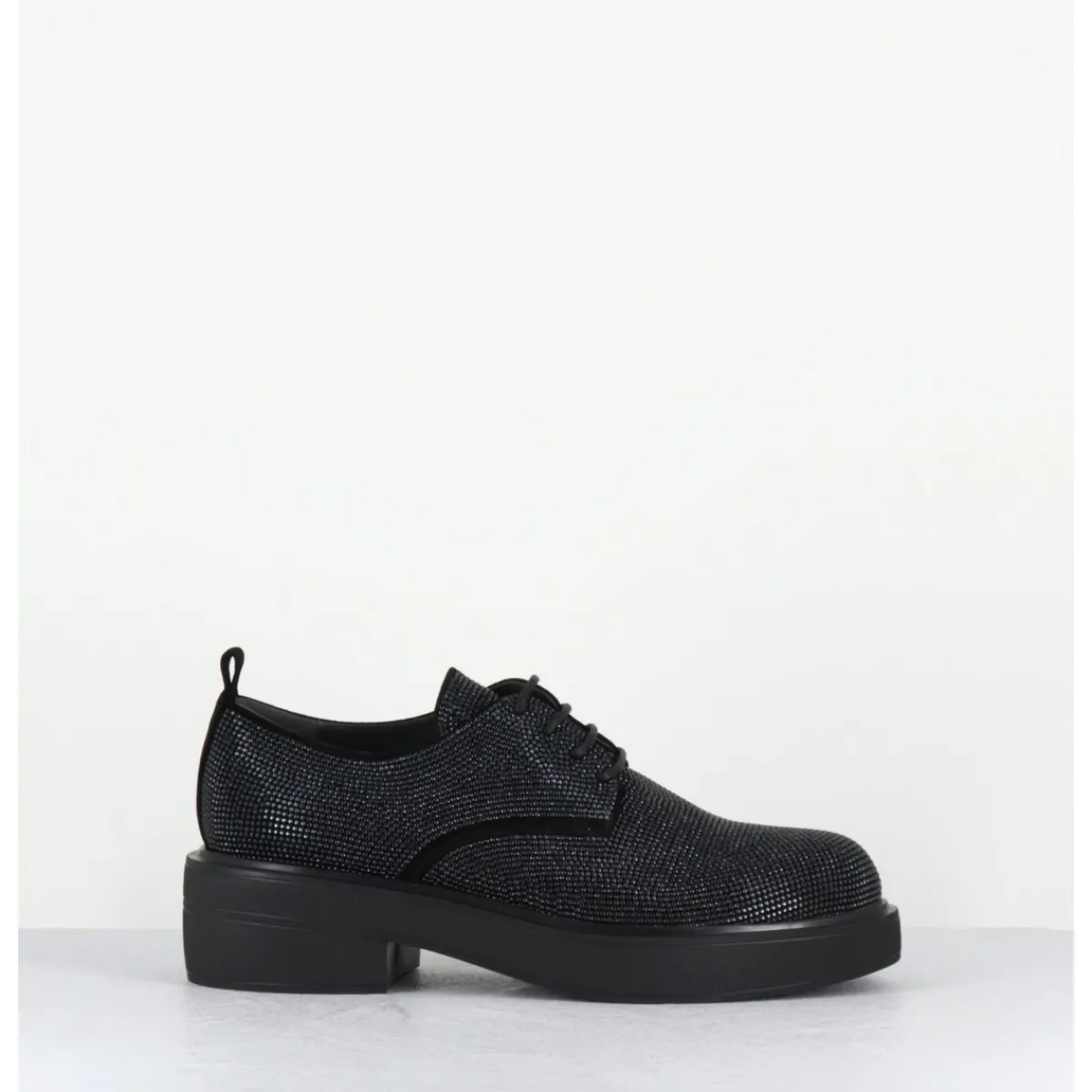 Chaussures^GARRICE LAB Derbies à lacets en cuir & clous argent - VETTA VELOUR NERO NOIR