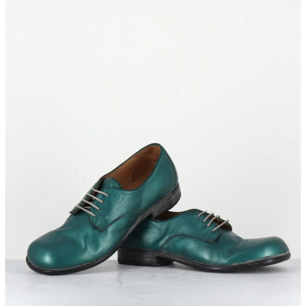 Chaussures^MOMA Derbies à lacets en cuir métallisé ligne japonisante - 45401A BON MALTA BLEU