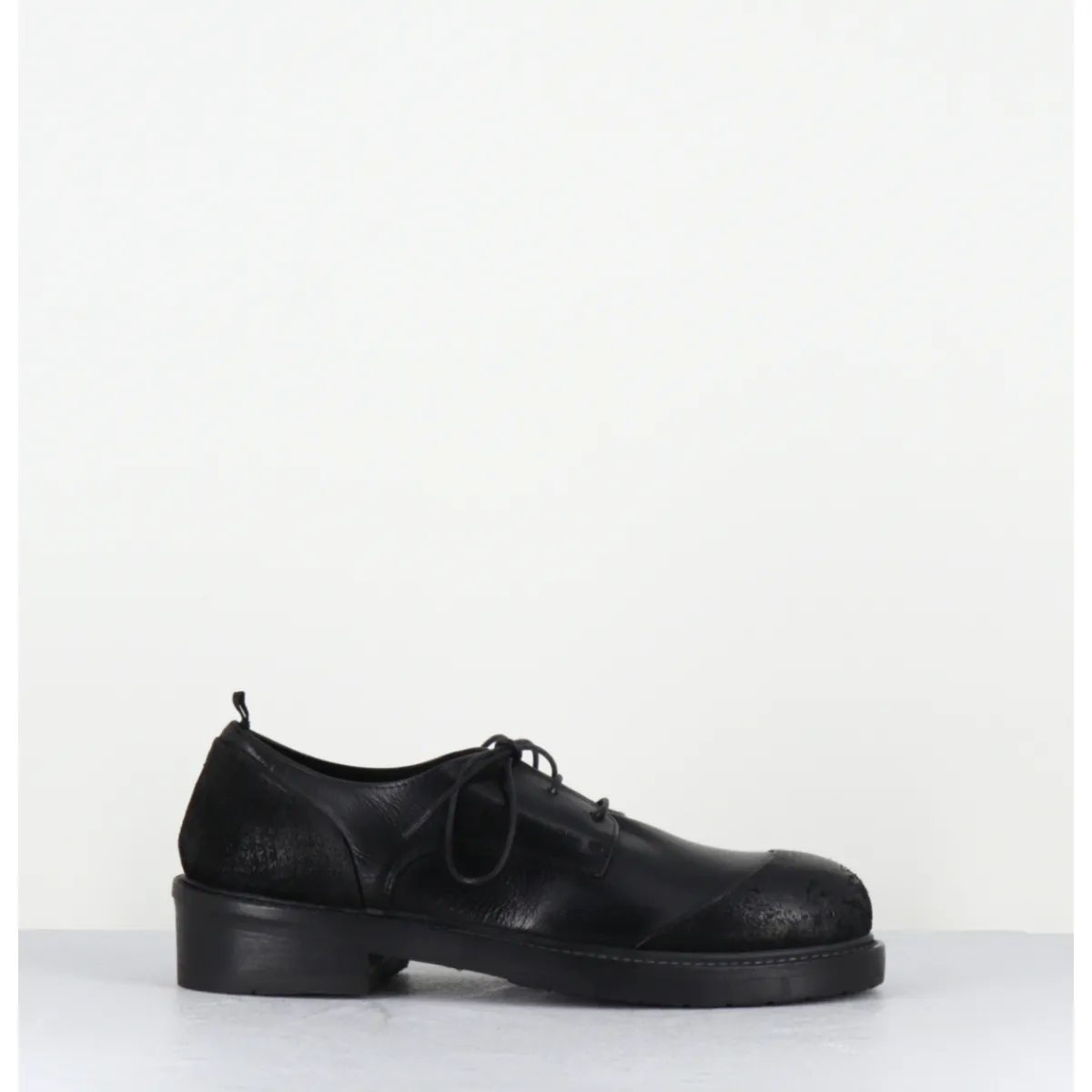 Chaussures^GARRICE LAB Derbies à lacets en cuir bout rapporté - GAMAN DAVIS NERO NOIR