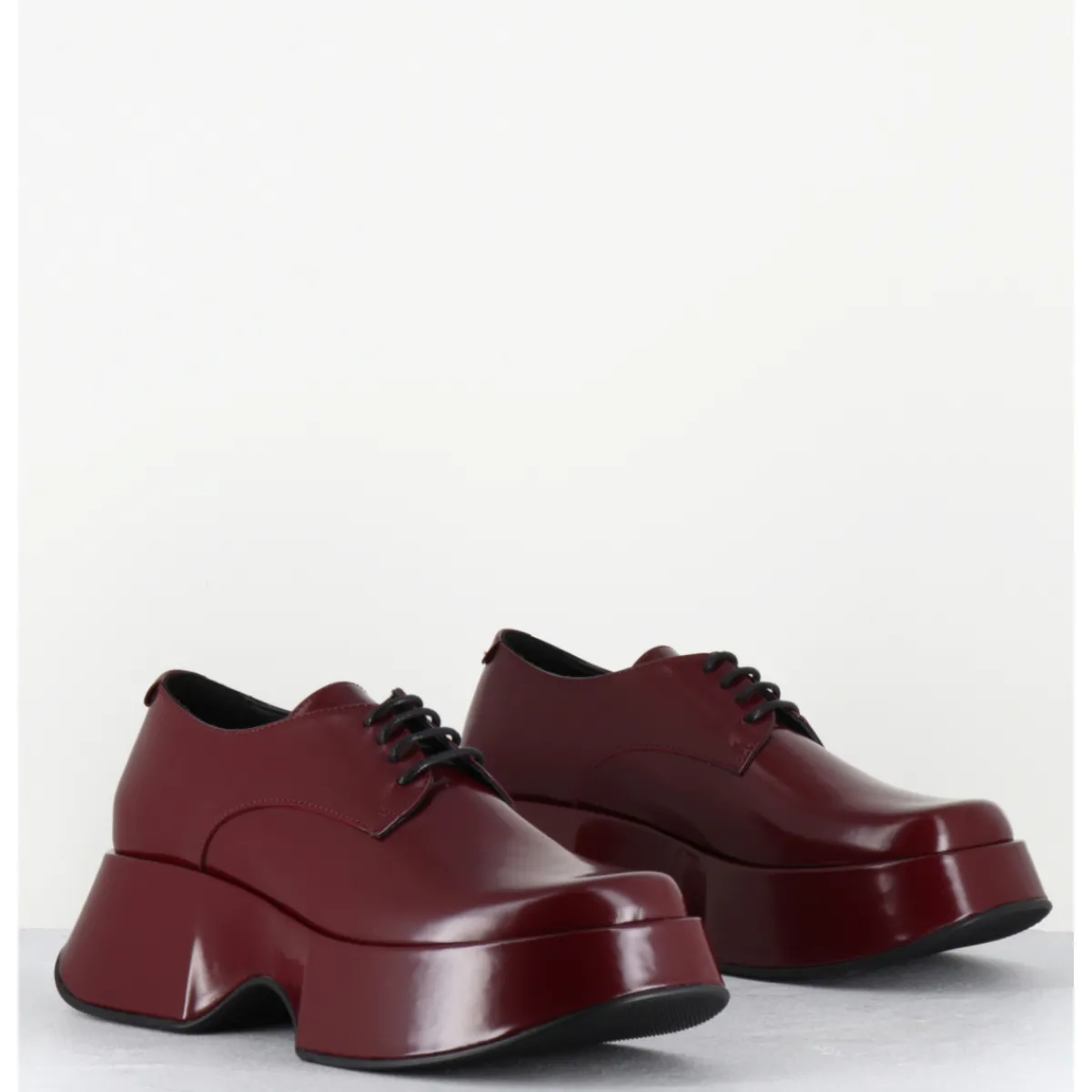Chaussures | Plateformes^VIC MATIE Derbies à plateforme en cuir glacé x - 1F2408D LATTEX DARK RED BORDEAU
