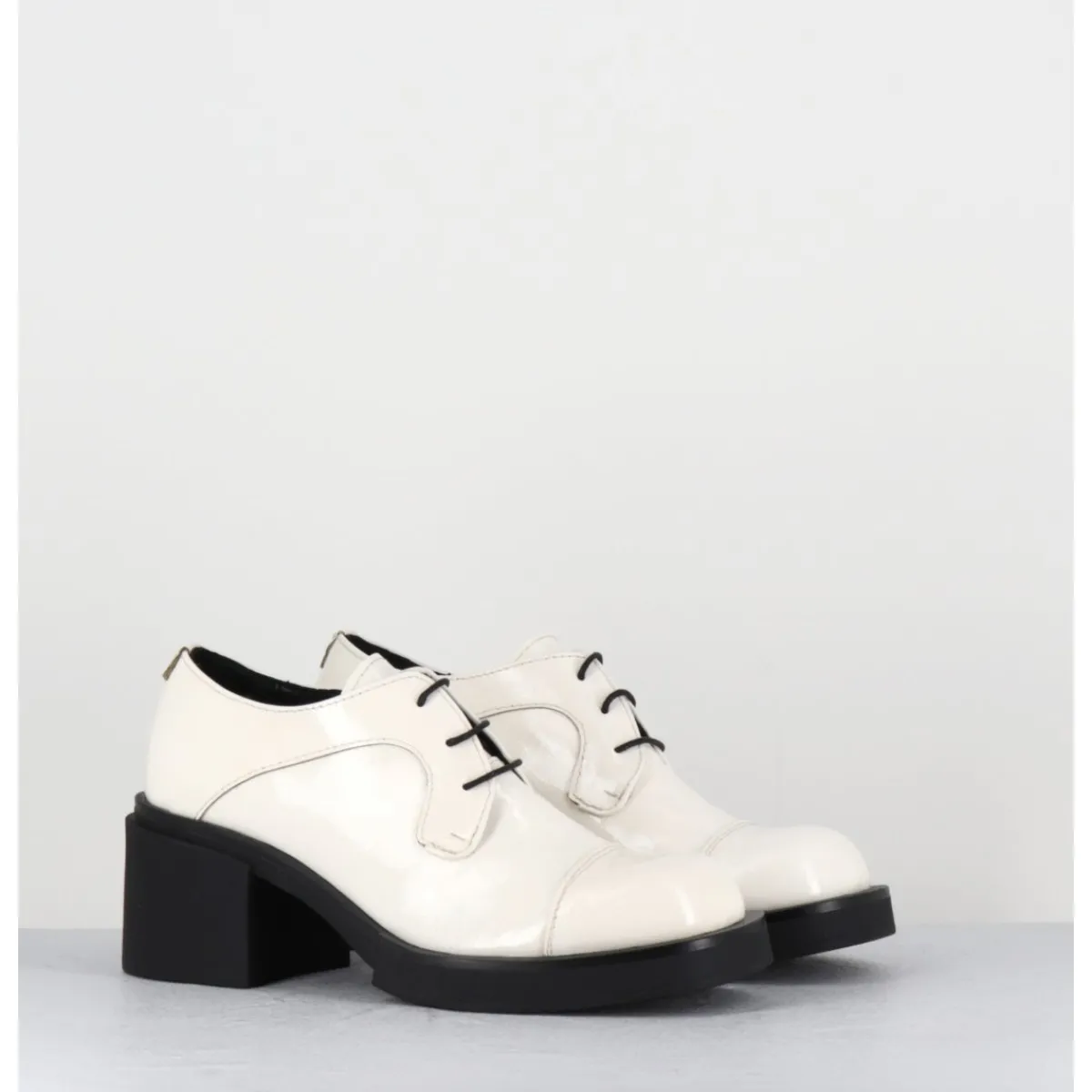 Chaussures^GARRICE LAB Derbies à talon en cuir vernis souple - YOSHI NAPLAK PANNA BLANC